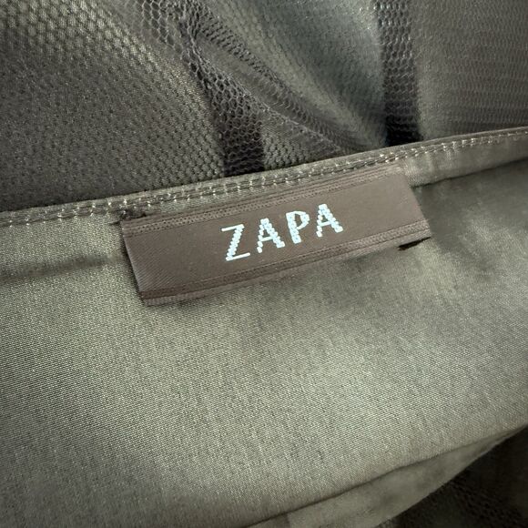 ZAPA Skirt Sz Small Beaded Black Mesh Sheer Layered Knee Length A-Line - Picture 7 of 8